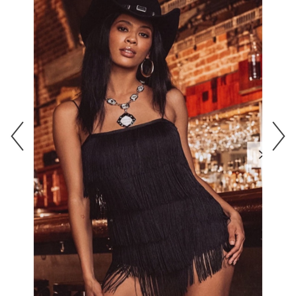 12th Tribe Riot Black Fringe Jumpsuit
